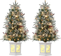 3 Ft Pre-Lit Christmas Tree, Artificial Christmas Trees with Lighting, Xmas Trees with 78 Led Lights, Christmas Decoration for Home, Office, Easy Assembly