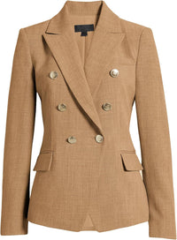 Mina Self Casual Blazer for Women 2025 Fall Double Breasted Full-Lined Long Sleeve Office Work Lightweight Elegant Pockets