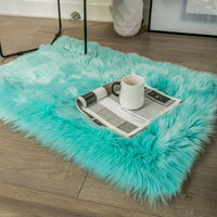 Ashler faux fur rug, Fluffy Shaggy Area Rug Ultra Soft 2 x 3 Feet Sheepskin Fur Rug, Navy Blue Fuzzy Rug Machine Washable Shag Rug, Nursery Decor Throw Rugs for Bedroom, kids room, Living Room