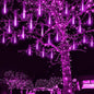 Kwaiffeo Christmas Lights Outdoor, 8 Tubes Meteor Shower Lights LED Snow Falling Icicle Cascading Light for Xmas Tree Wedding Decoration Party, UL Plug, White