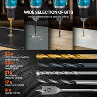 VEVOR Drill Bit Set, 246 Pieces Drill and Driver Bit Set, Screwdriver Bit Set Suitable for Wood Metal Cement Drilling and Screw Driving, Drill Bit Sets Combo Kit Assorted in Organized Carrying Case
