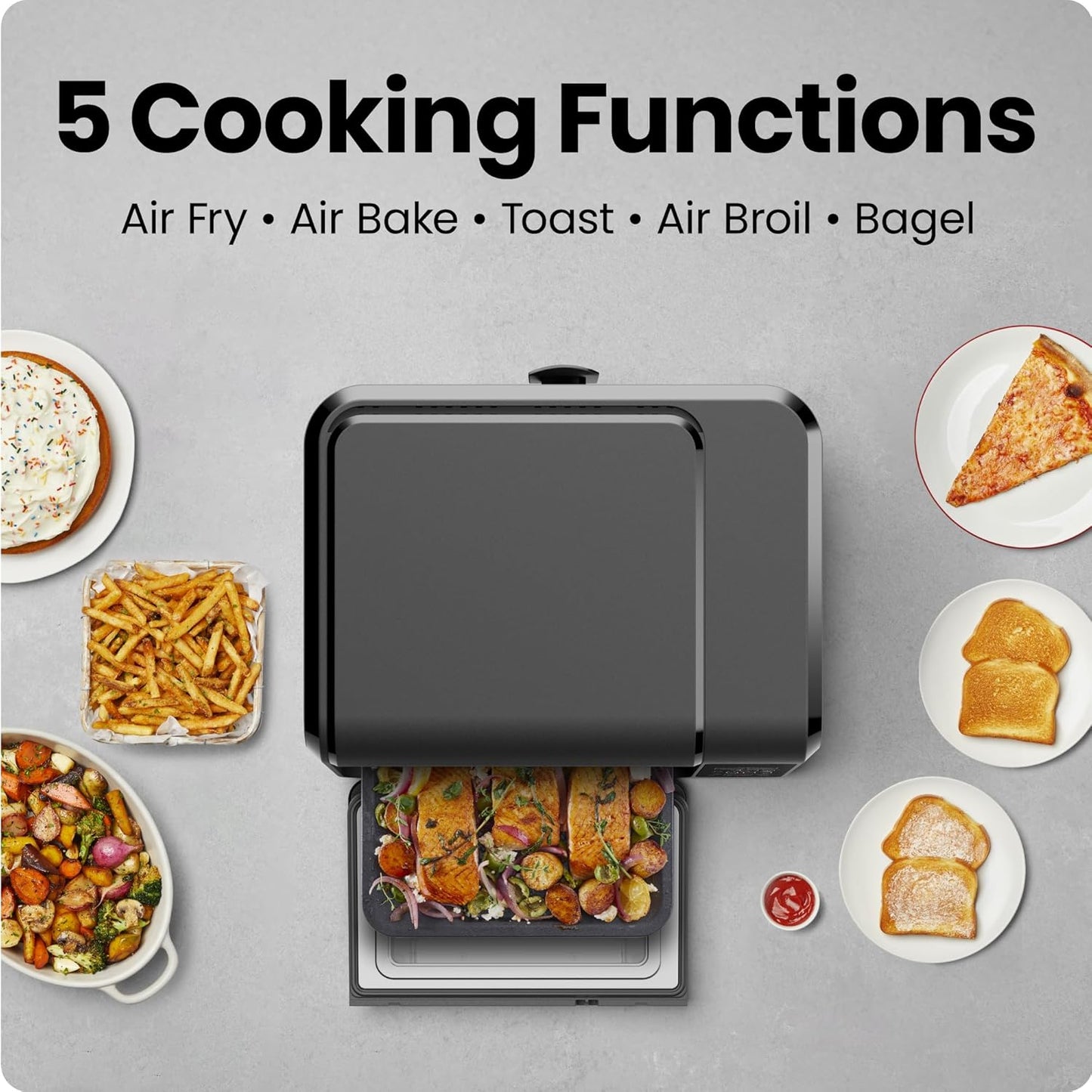 Chefman Air Fryer Toaster Oven Combo, 15 Qt. Countertop Oven for Quick & Healthy Meals, Bake, Broil, Air Fry, Toast, and Bagel Functions, 450°F Max Temp, 4 Slice Toaster Oven Air Fryer Combo