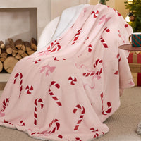 Bedsure Christmas Throw Blanket for Couch - Christmas Decorations Gifts for Women, Warm Sherpa Deer Throw Blanket, Red 50"x60"