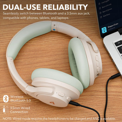1Mii Y8+ Noise Cancelling Headphones Bluetooth, Wireless LDAC Hi-Res Audio, Custom EQ via App, 75H Playtime, Comfort Fit, Over Ear Headphones Foldable for Airplane Travel Home Office Black