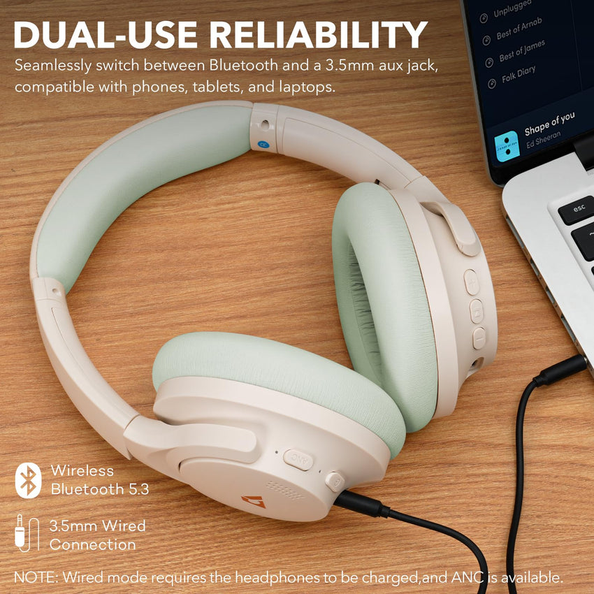 1Mii Y8+ Noise Cancelling Headphones Bluetooth, Wireless LDAC Hi-Res Audio, Custom EQ via App, 75H Playtime, Comfort Fit, Over Ear Headphones Foldable for Airplane Travel Home Office Black