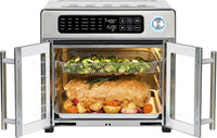 Emeril Lagasse Extra Large French Door Air Fryer Toaster Oven Combo, 24 Cooking Functions and Digital Controls, 7 Accessories Included, Stainless Steel Finish, 26QT Capacity