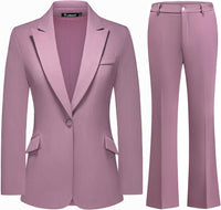 Women's Suit 2 Piece Set Pinstripe Blazer and Bootcut Dressy Pants Set for Work Office Business Outfits