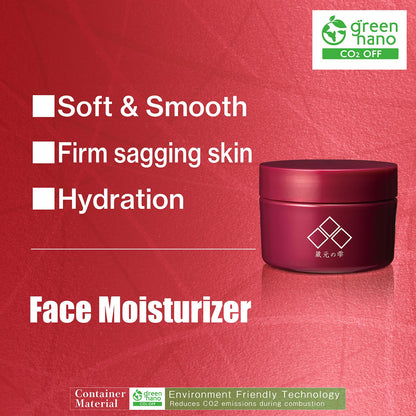 Japanese Moisturizer, Face Cream for Women&Men, Hydrating formula, Smooth skin, Cherry Blossom sakura extract, Vitamin C, AHA, “Kuramoto-no-Shizuku”, Paraben Free, Cruelty Free (0.7 oz)