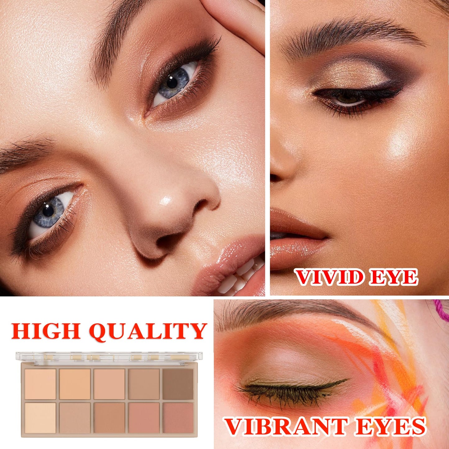 LZYLLS 12 Shades Nude Matte Eyeshadow Palette,Shimmer Naked Eyeshadow Palette,Eye Shadow Palette Natural Flash Waterproof Durable Smoked Professional Makeup Palette With Brush(Matte)