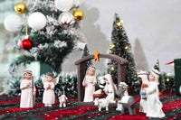 12-Piece Resin Christmas Nativity Scene Set – Miniature Holy Family Figurines with Manger and Animals, Indoor Holiday Tabletop Display