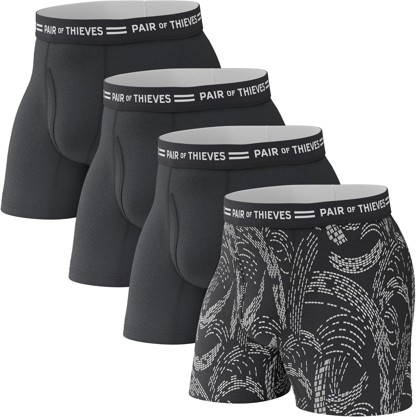 Pair of Thieves Men's Underwear Boxer Briefs - Soft Cotton Boxer Briefs for Men Pack - 4 Pack Tagless Mens Underwear