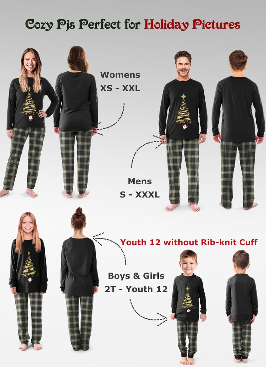 Rnxrbb 2025 Christmas Pajamas Family Matching Sets Christmas Pjs Xmas Sleepwear for Women Men Couples Adult Kids