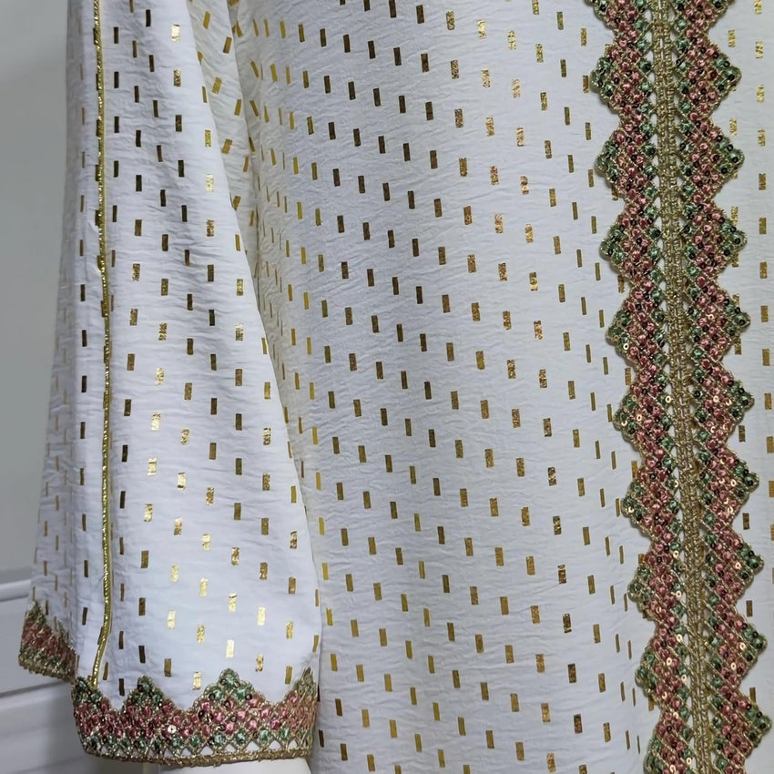 FPOVFPO Women's Muslim Abaya One-Piece V Neck Bronzing Dress Islamic Full Length Kaftan Daily Casual