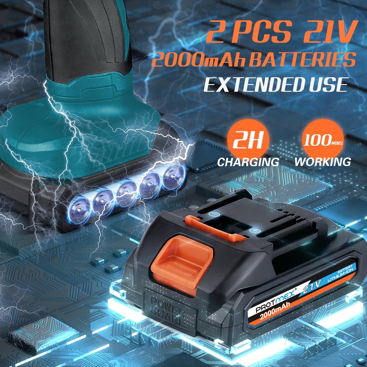 Cordless Car Buffer Polisher w/ 2x2000mAh 21V Batteries, 6 Inch Car buffer Waxer Kit, Car Polishing Machine w/ Extra 18 PCS Attachments & 6 Variable Speed, Car Buffer Polisher for Car Detailing