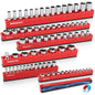 Magnetic Socket Holder Organizer Set: 6-Piece Detachable 1/2 3/8 1/4 Drive Sockets Storage Tray Magnetic Socket Organizer Tool Box Drawer Tool Box Organizers Storage Metric SAE (Sockets Not Included)