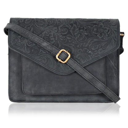 Leather Flapover Crossbody Handbag Purse for Women with Adjustable Strap & Overflap Snap Closure Tote/Bag
