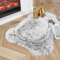 Ashler Faux Fur Rug, Fluffy White Small Sheepskin Rug, Ultra Soft 2x3 Ft Mat, Machine Washable Shag Mats, Nursery Throw for Bed, Living, Kids Room