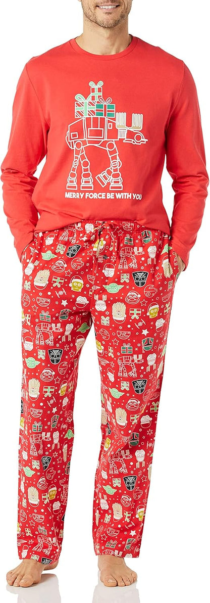 Amazon Essentials Disney | Marvel | Star Wars Men's Flannel Pajama Sleep Sets