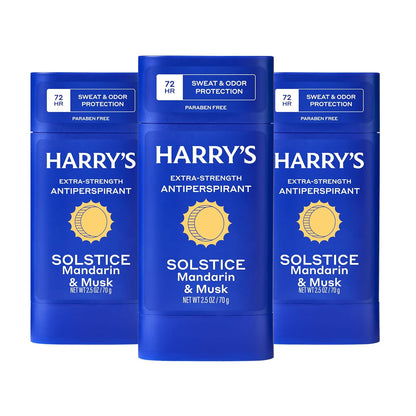 Harry's Extra-Strength Antiperspirant Deodorant, Sweat & Odor Control Antiperspirant for Men, Stone, 2.5 oz Pack of 3