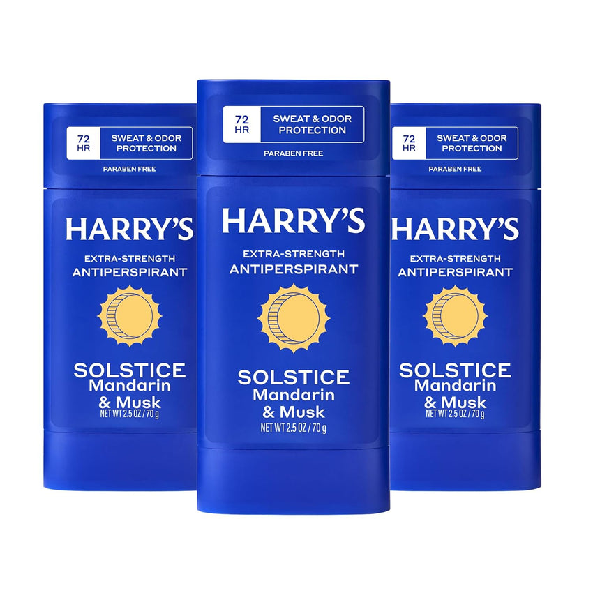 Harry's Extra-Strength Antiperspirant Deodorant, Sweat & Odor Control Antiperspirant for Men, Stone, 2.5 oz Pack of 3
