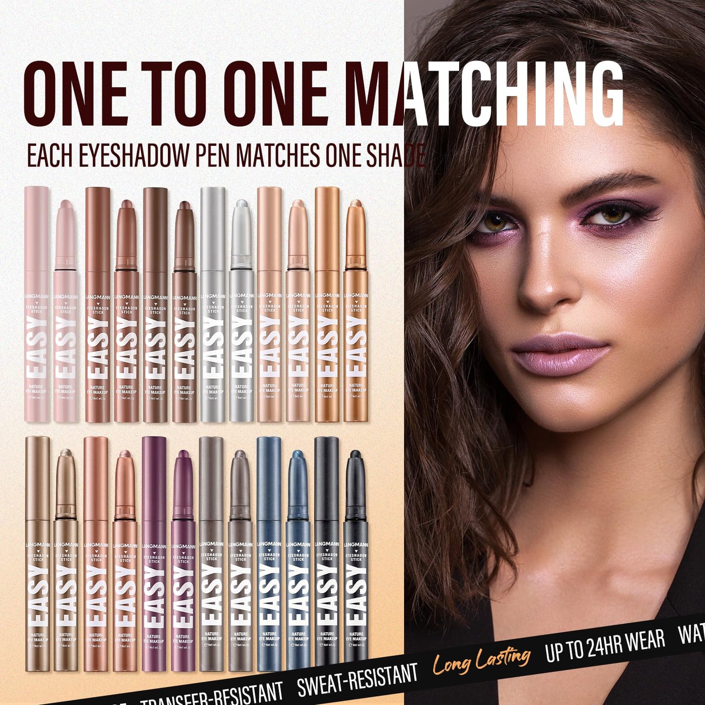 Jolilab Eyeshadow Stick Set, 8 Colors Matte Professional Bright-Colored Contouring and Highlight Eyeshadow Stick, Cream Waterproof Long Lasting High Pigmented Eye Shadow. (8, EYESHADOW B)