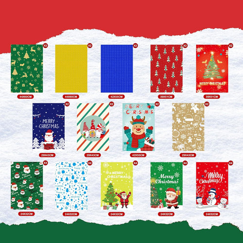 Allruyee 38pcs Christmas Gift Bags Gift Wrapping Bags Assorted Sizes Small Medium Large Jumbo Xmas Gift Treat Wrapping Bags with Tags for Present Party Favors Wrapping