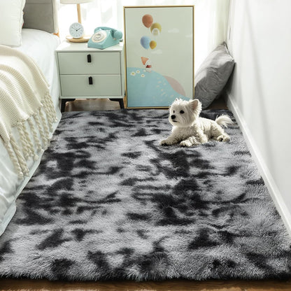 Ophanie Area Rugs for Living Room Bedroom, Upgrade Non-Slip Fluffy Soft Grey Shag Carpet, Indoor Floor Gray 4x6 Fuzzy Shaggy Living Room Plush Rug for Kids Home Dorm Decor Aesthetic