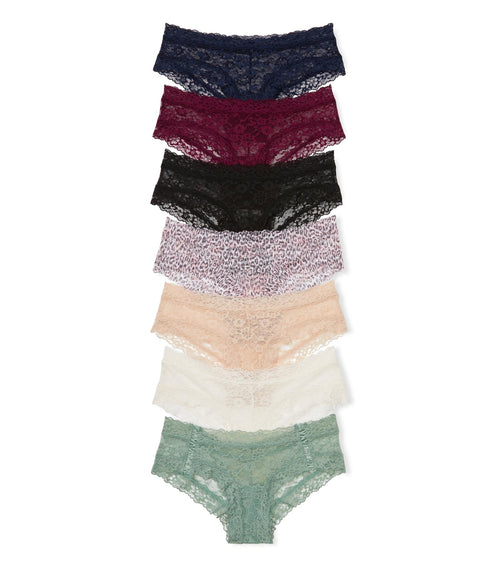 Victoria's Secret Lace Cheeky Panty Pack, Cheeky Panties for Women, Lace Panties, Hipster Panties, Ladies Underwear, Neutral Mix (M)