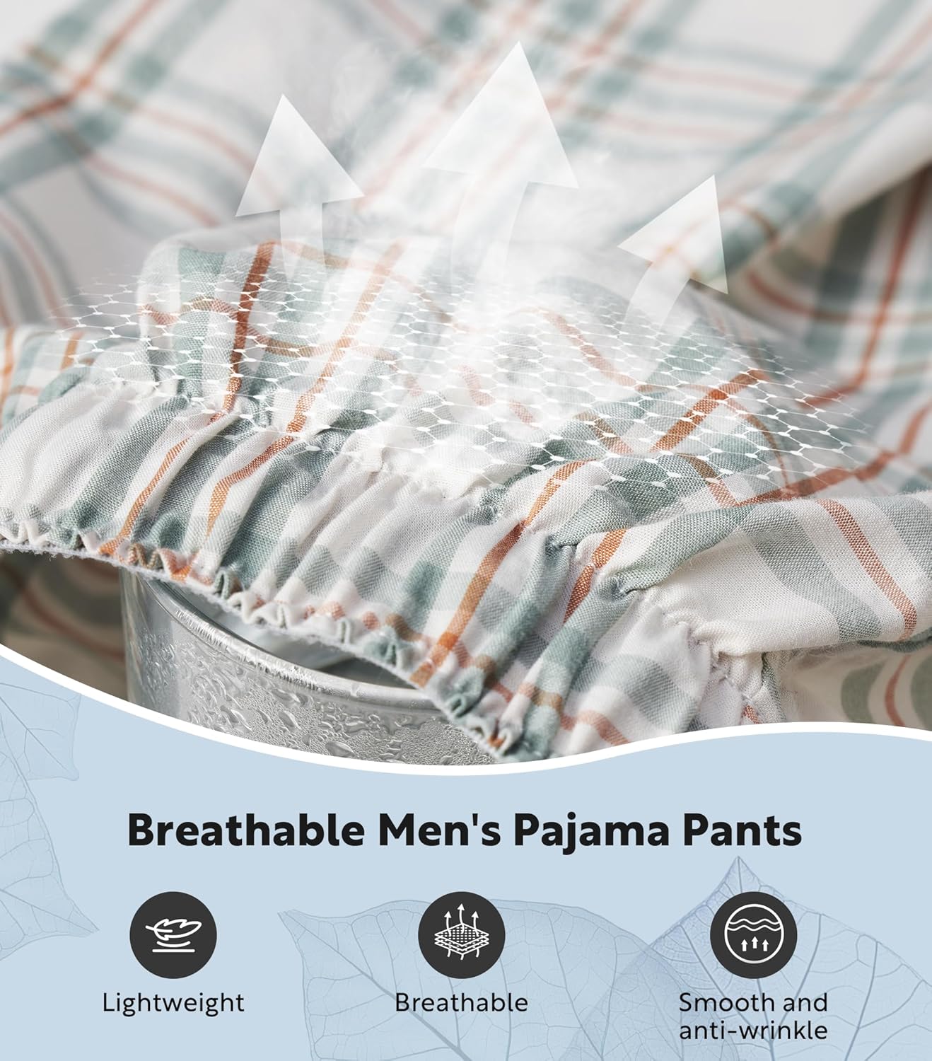DAVID ARCHY Mens Pajama Pants Soft Cotton Plaid Sleepwear, Comfy Lounge Woven Pajamas Bottoms PJ Pant for Men, 3 pack