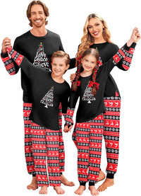 Ekouaer Family Christmas Pajamas Matching Sets Soft Long Sleeve Couple Pjs Xmas Sleepwear Holiday Lounge Set