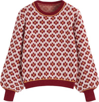 CIDER Women Sweaters Floral Crew Neck Long Sleeve Pullover Sweater Trendy Casual Fall Outfits