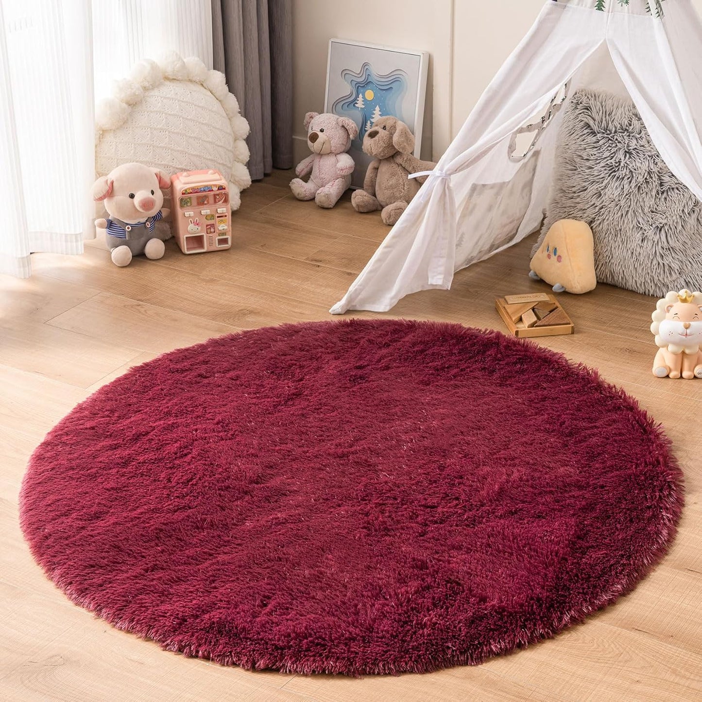 duduta Navy Blue Fluffy Plush Runner Rugs 2x6 ft Tie Dye Rectangle Shag Rug for Bedroom Dorm Living Room Kids Room, Machine Washable Anti-Slip