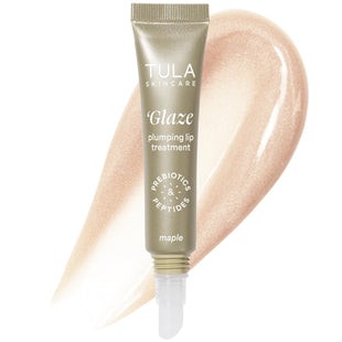 TULA Skin Care Glaze Plumping Lip Treatment - Hydrating & Glossy Lip Balm with Hyaluronic Acid & Peptides, 0.28 oz.