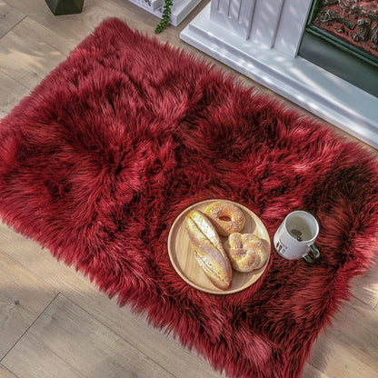 Ashler faux fur rug, Fluffy Shaggy Area Rug Ultra Soft 2 x 3 Feet Sheepskin Fur Rug, Navy Blue Fuzzy Rug Machine Washable Shag Rug, Nursery Decor Throw Rugs for Bedroom, kids room, Living Room