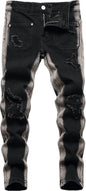 Boy's Skinny Fit Ripped Destroyed Distressed Stretch Slim Jeans Pants