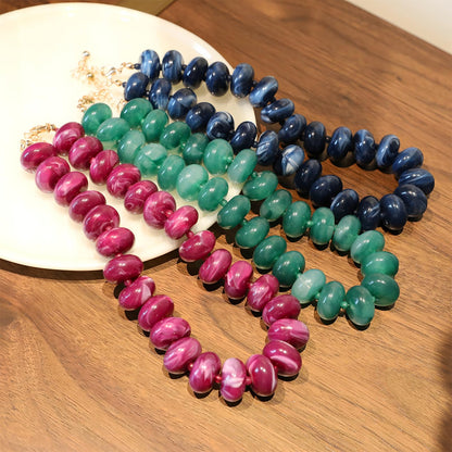 We We Chunky Colorful Beaded Necklace for Women Large Boho Statement Bead Chokers Necklaces Turquoise Blue Big Beads Jewelry Neck Summer Beach