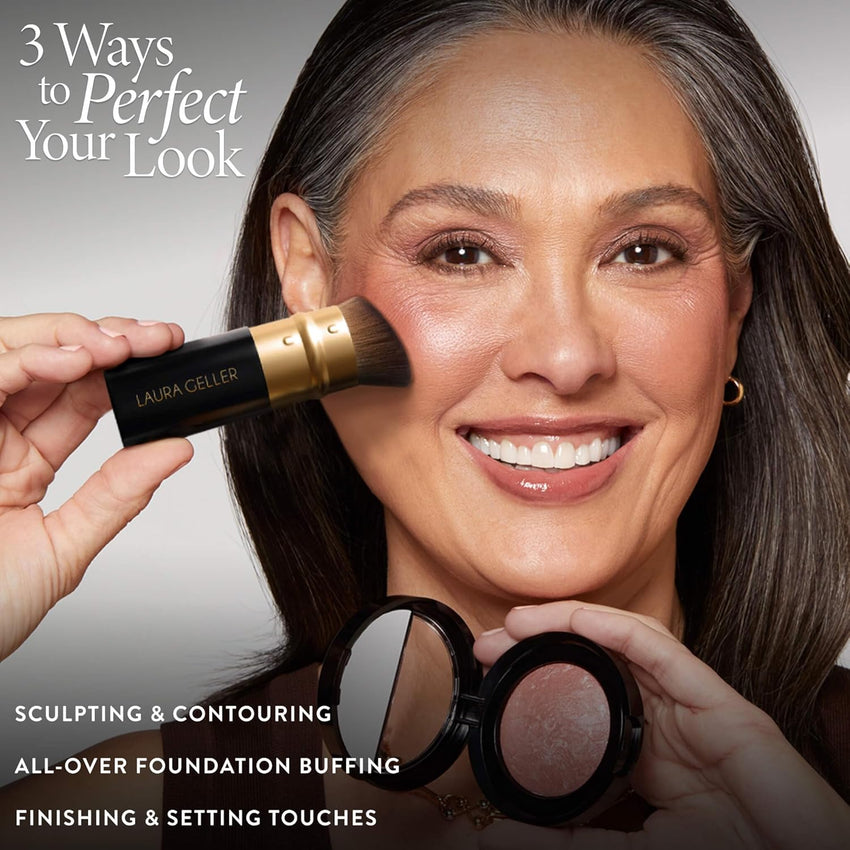 LAURA GELLER NEW YORK Cosmetic Professional Makeup Brushes - Cruelty-Free 02 Retractable Angled Kabuki Brush