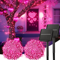 Minetom Solar String Lights Outdoor Waterproof- 40 FT 100 LED Solar Powered String Lights with 8 Lighting Modes, IP65 Waterproof Solar Christmas Lights for Outdoor Outside Tree Party Decor, Warm White