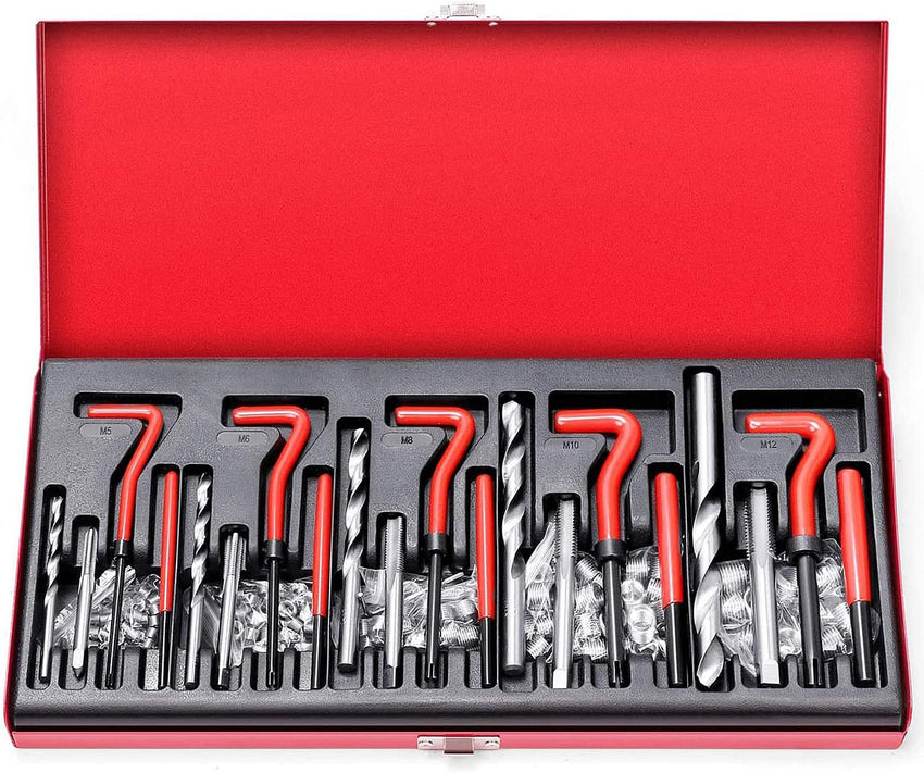 Thread Repair Thread Chaser Tool Set - 49PCS Thread Cleaner Rethreading Master Kit Metric SAE Bolt Restorer File Nut Rethreader Automotive Wheel Stud Spark Plug Engine Standard Screw Threading UNC UNF