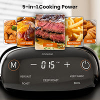 Kismile 5-in-1 Portable Glass Air Fryer, 2.6QT & 4.7QT Dual Glass Containers with Lids, 85% Less Oil, Compact Smart Air Fryer Oven for Deep Roast, Crisp, Keep Warm – Freezer & Dishwasher Safe
