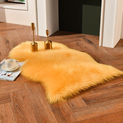 duduta Navy Blue Faux Sheepskin Throw Rug 2x3 ft, Fluffy Shag Fur Chair Cover Small Bedside Dorm Rug Non Slip Machine Washable