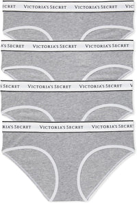 Victoria's Secret Women's Cotton Logo Hipster Underwear, Moderate Coverage Panties for Women, Multi Pack (XS-XXL)
