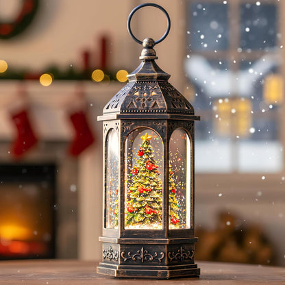Nativity with Star Musical Lighted Water Creche with Swirling Glitter, Christmas Snow Globe Nativity Manger for Xmas with Music, Holiday Decorations Gifts for Family, Children or Friends