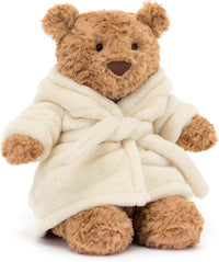 Jellycat Bartholomew Bear with Bathrobe Stuffed Animal, 10 inches - Teddy Bear Plush - Soft & Huggable - Classic Children's Gift