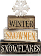 4 Pcs Christmas Table Decor Wooden Hot Cocoa Decoration Christmas Centerpiece Winter Tiered Tray Decor Decorative Red Hot Cocoa Block Signs Gift Farmhouse Xmas Decoration for Home Kitchen
