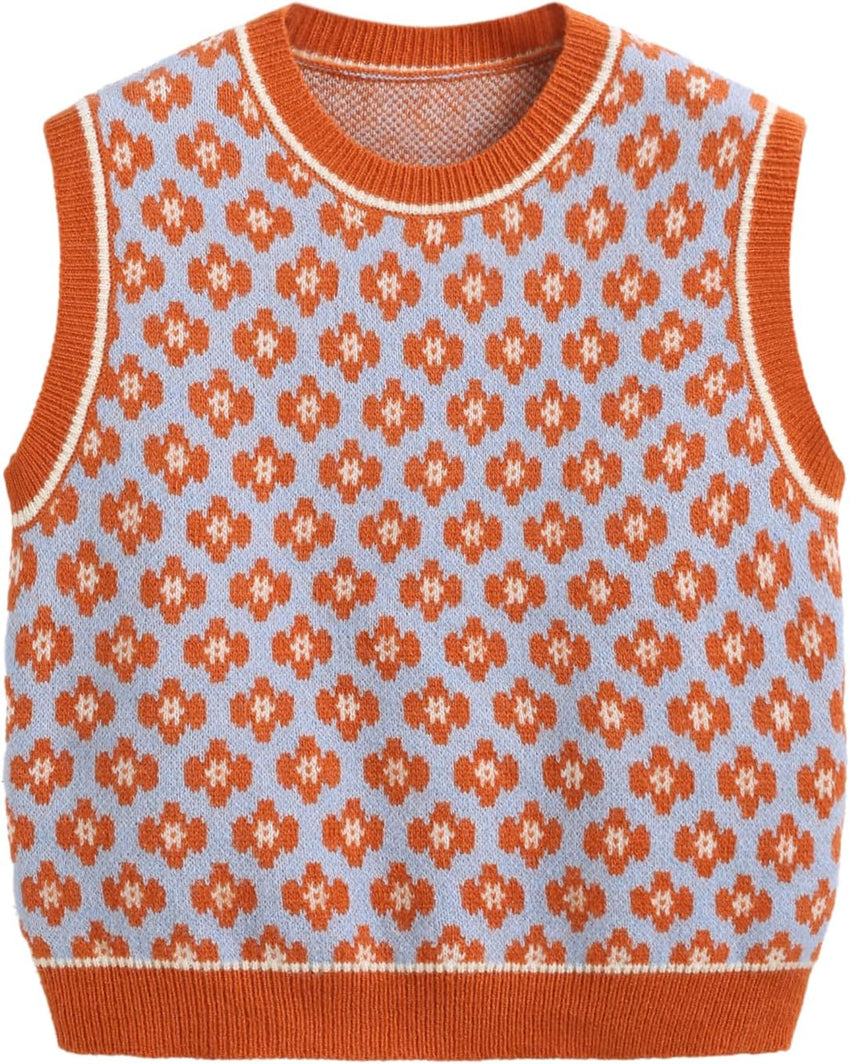 CIDER Sweater Vest Women Sleeveless Cropped Sweaters Cute Graphic Tank Tops Old Money Clothes Fall Outfits