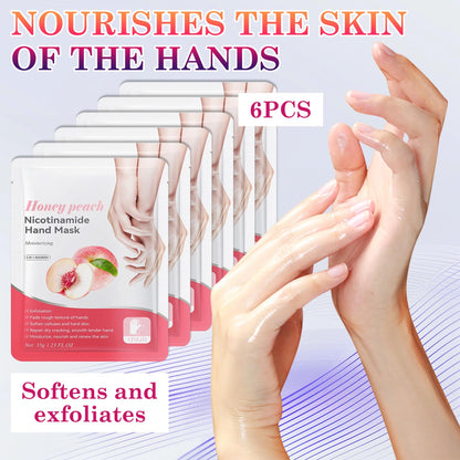 LZYLLS 6 Pairs Hand Masks Moisturizing Gloves, Hydrating Hand Mask Moisturizer Gloves Care for Dry Cracked Hands, Smooth Long Lasting Soft Firming Hand Mask Gift Set for Men Women（A