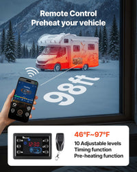 VEVOR Diesel Heater 8KW, DC 12V/24V, All in One Portable Diesel Air Heater with Bluetooth APP Control, Remote Control and LCD Screen, 1.9 Gal Fuel Tank for Trucks, Vans, RVs, Campers, and Garages