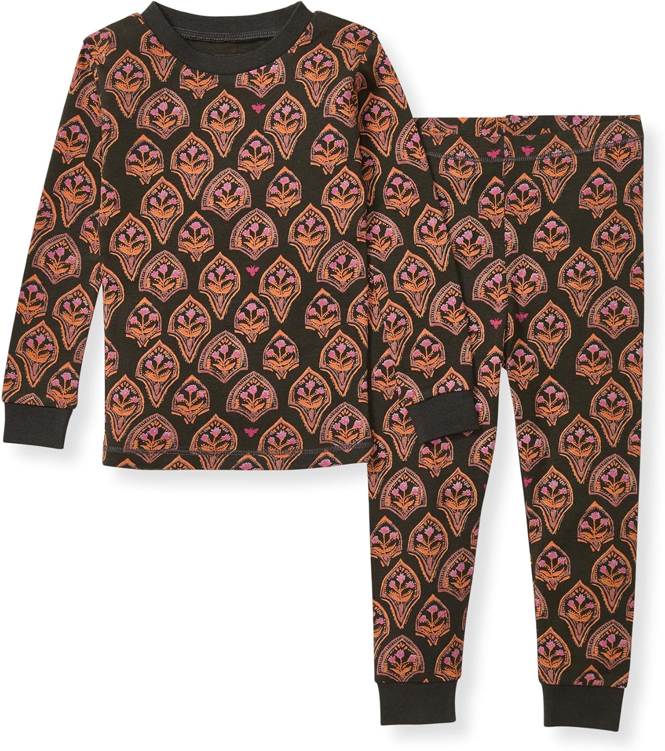 Burt's Bees Baby Girls' Pajamas, 2-Piece Long Sleeve Tee and Pants Organic Cotton PJ Set