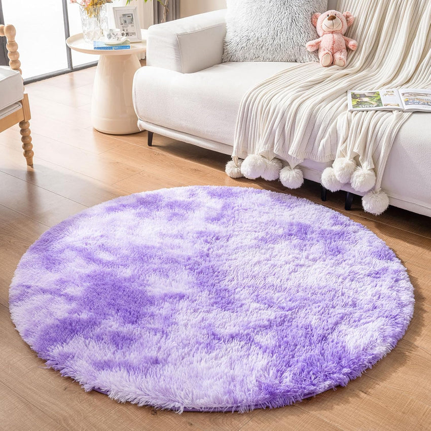 duduta Navy Blue Fluffy Plush Runner Rugs 2x6 ft Tie Dye Rectangle Shag Rug for Bedroom Dorm Living Room Kids Room, Machine Washable Anti-Slip